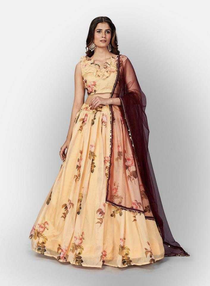 Georgette  Embroidered Lehenga